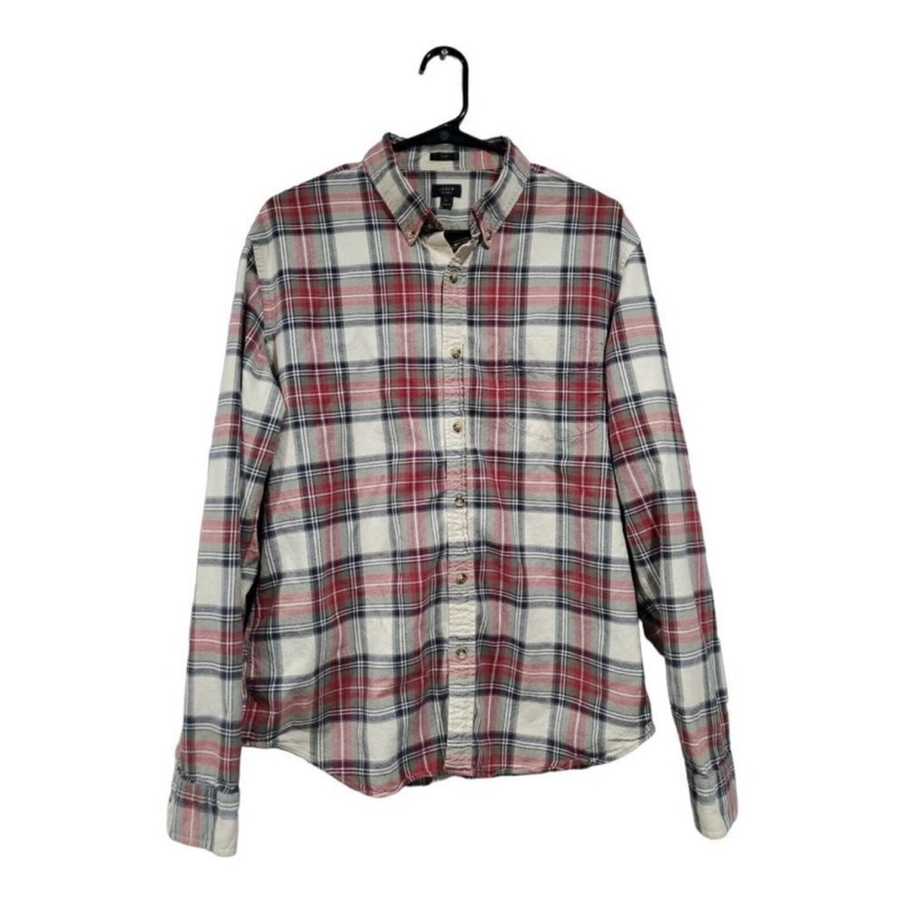 J Crew Oxford Men's Plaid Button-Down Long Sleeve Shirt Classic Casual Sz S